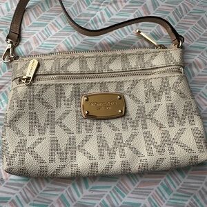 Michael Kors Beige Patterned Crossbody Bag